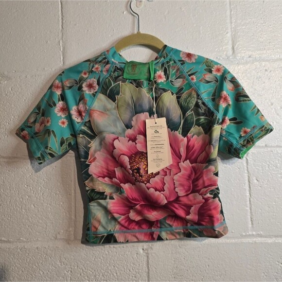 Nwt We Are Hah Floral Crop Top Reversible - Picture 2 of 5
